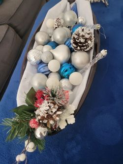 Wooden Boat Christmas Ornaments