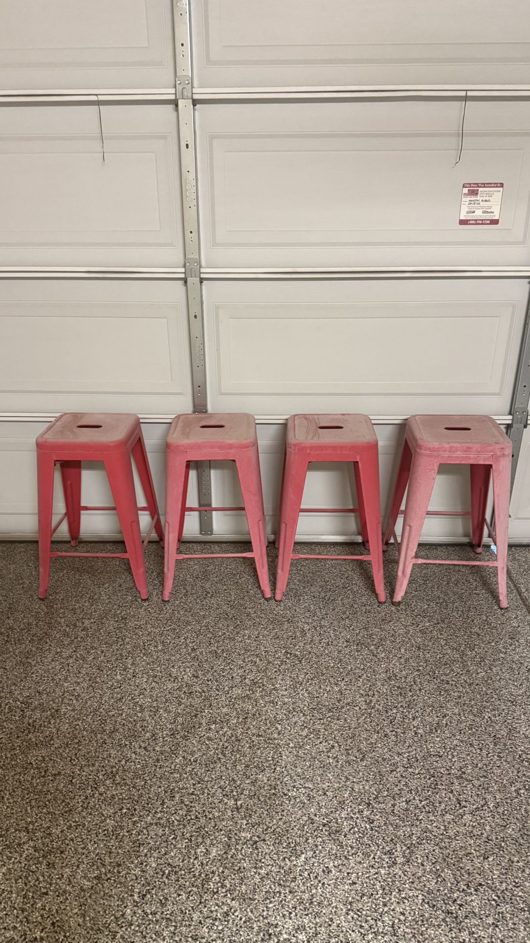 4 metal stools