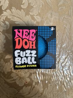 Needoh Fuzz Ball Flower Power Novelty Fidget Toy Blue
