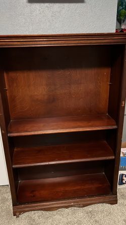 Dark Wood Bookcase with 3 Shelves