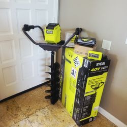 Ryobi Brand New 40V HP Brushless Cordless Earth Auger Powerhead with 8 in. Bit with 4.0 Ah Battery and Charger