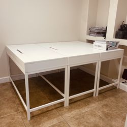 White Wooden Table - 52x22 7/8”
