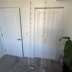 2 Large White Wire Closet Shelves (87" x 12") + Hardware
