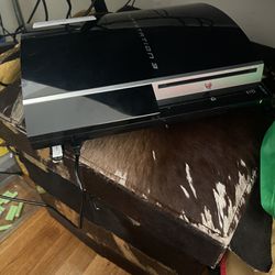 PS3 Fat ( 1 TB Hard Driver ) One Controller and 3 Games And All Cables  