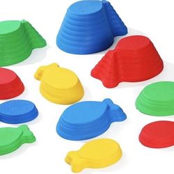 Balance Stepping Stones 11 Pack, Non-Slip Colorful Stones Toys, Portable Balance Blocks, Indoor & Outdoor Obstacle Course Promote Coordination, Balanc