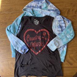 Anthropologie Maronie Tie Dye Sweatshirt & Chaser Cutoff top Bundle 2 pcs size M