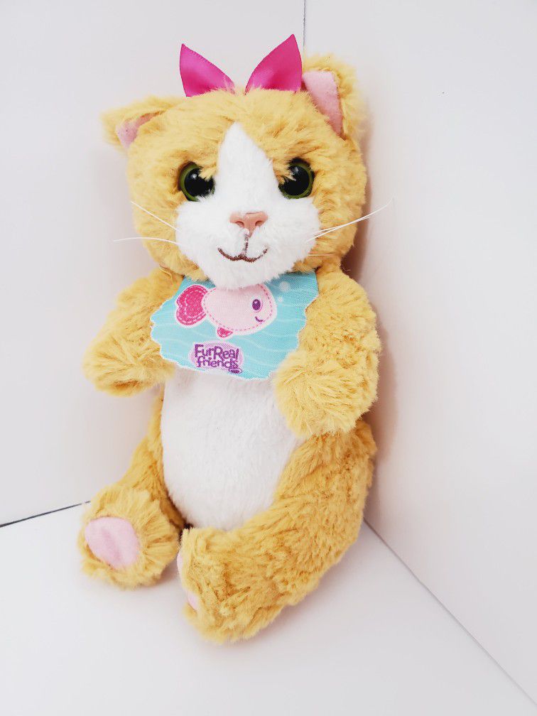 furreal friends baby Hasbro Daisy orange kitty cat kitten plush with bib 6.5"