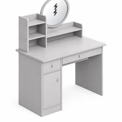 Dressing Table, Makeup Table with Drawers, Vanity Desk with Mirror and LED Lights, 3 Lighting Modes, Multifunctional Makeup Writing Desk for Bedroom (