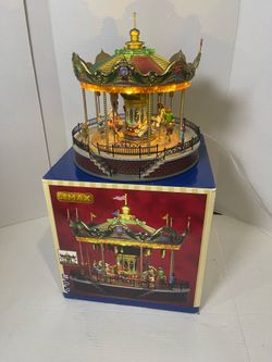 Lemax Village Sunshine Carousel Complete Working