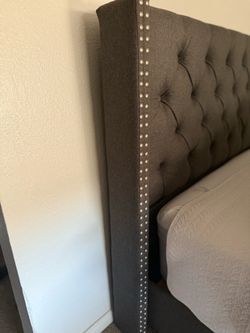 Queen panel bed frame