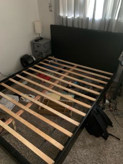 Queen size bed frame brown/black color