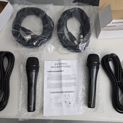 Lot of (2 ) NEW   XLR Cable  20' Feet   3 Pin Male To Female Plus Ion Dinamic Microphone with Cable 