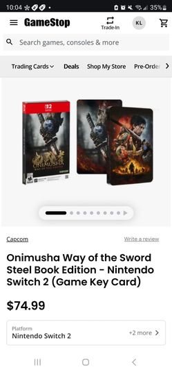 Switch 2 Onimusha steelbook + game