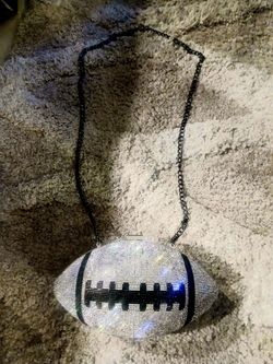 Crystal Rhinestone Football Clutch Purse
