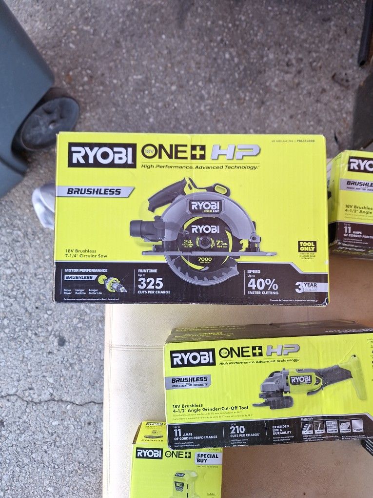 ryobi 7 1/4 circular saw brushkess tool only