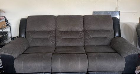 Gray 3 Seat Recliner Sofa
