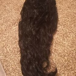 NEVER WORN!!!! Long Black Curly Synthetic With Bangs Wig 