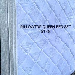 PILLOWTOP QUEEN BED SET $175