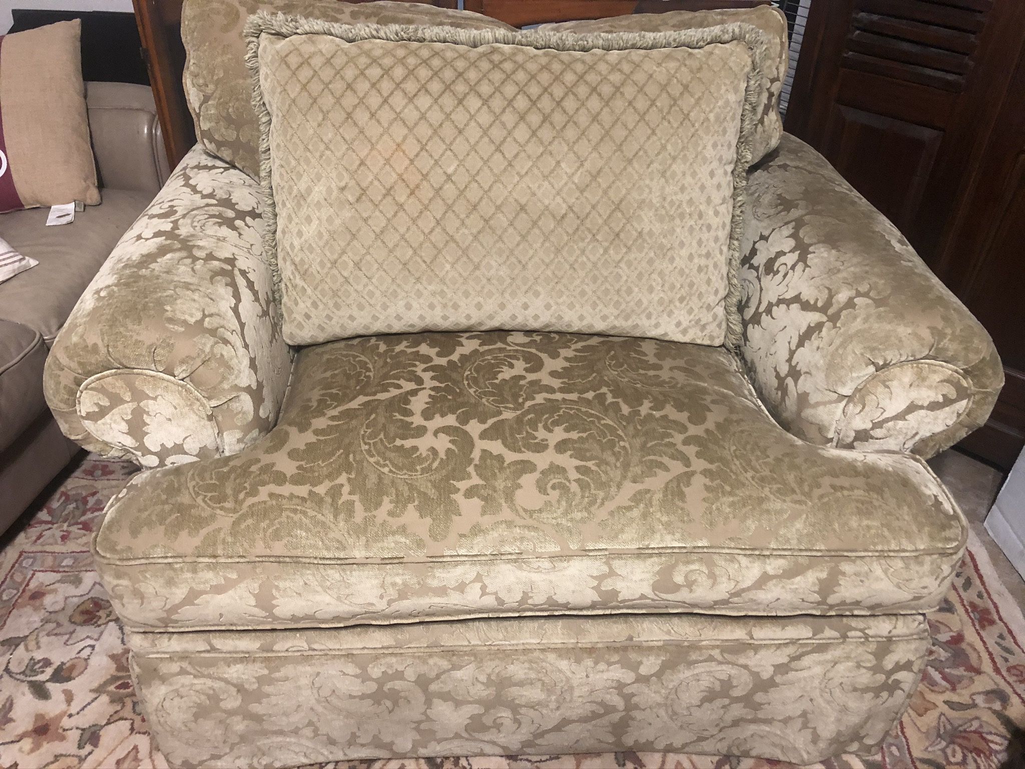 Olive/ Gold Large Chair