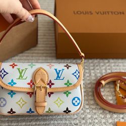 Louis Vuitton x Takashi Murakami Multicolor Monogram Mini Pochette – Japan Exclusive Collaboration with Adjustable Strap