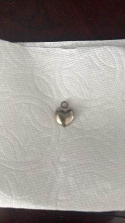 Gold stainless steel, silver shiny heart