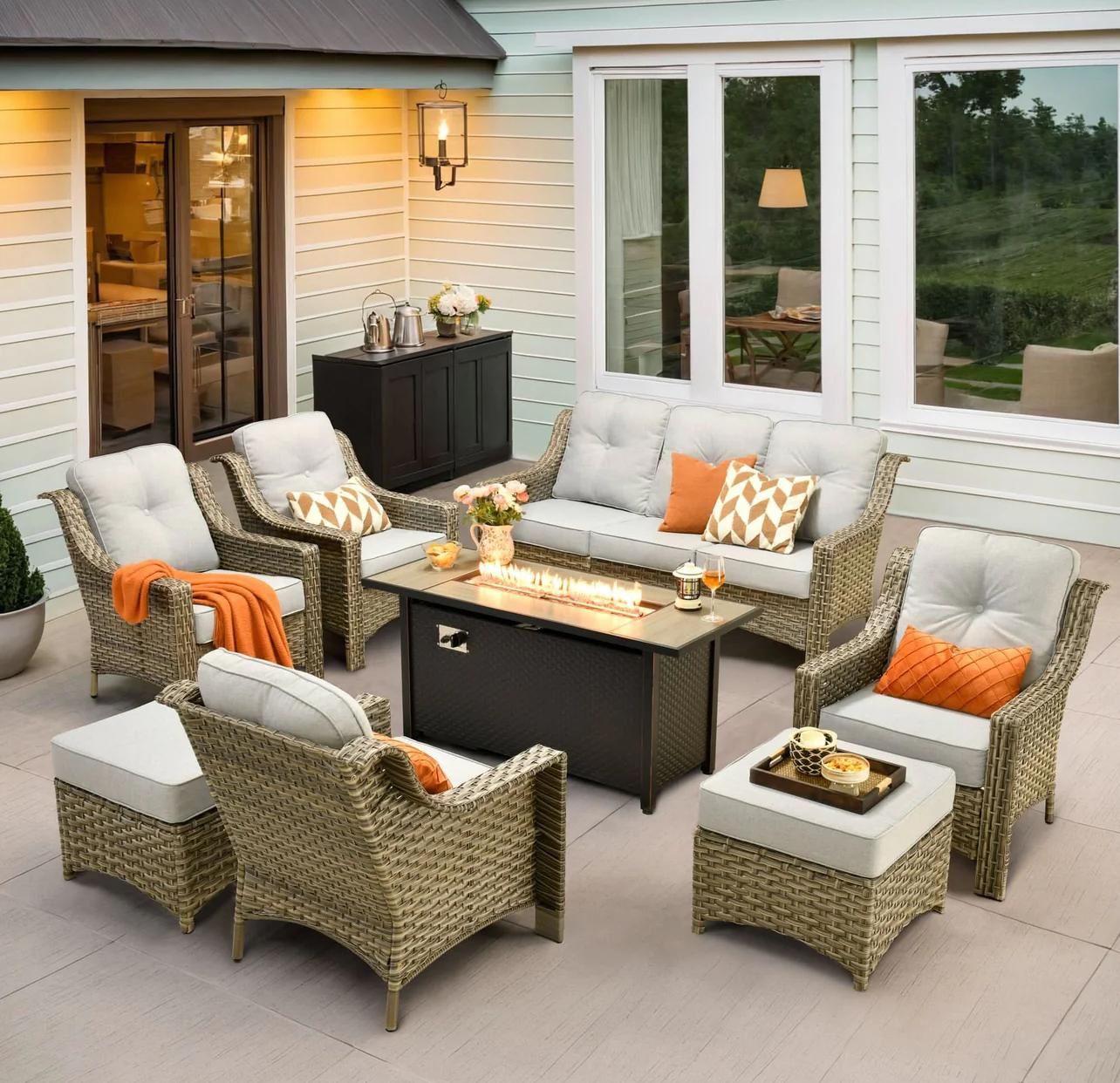 Brand New Patio Outdoor Furniture Set With Fire Pit 