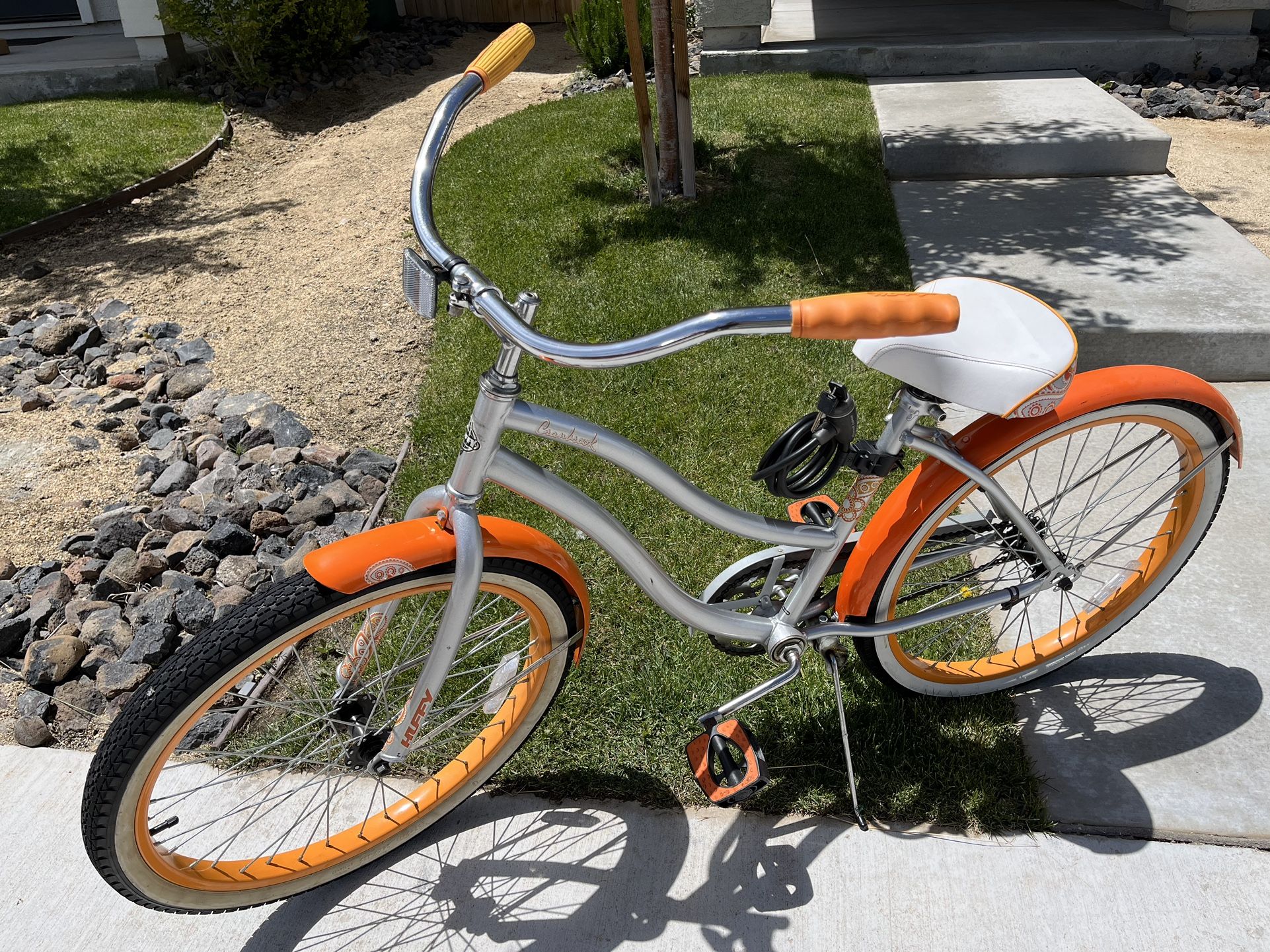 orange womens bicycle MarKnig Beach Cruiser Bike for Women, 24 inch Female Commuter with Basket, 1 Speed Bike with Rear Rack/High-Carbon Steel/Front & Rear Fenders, Ergonomic Upright Design, Black : Sports it’s ideal for cruising Civia Lowry 7-Speed Step-Thru Bike