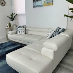 New White Sectional Sofa Couch 
