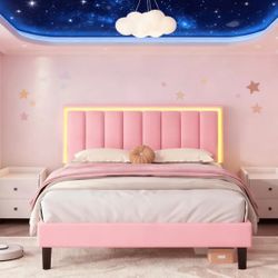 Pink TWIN Bed Frame with Headboard