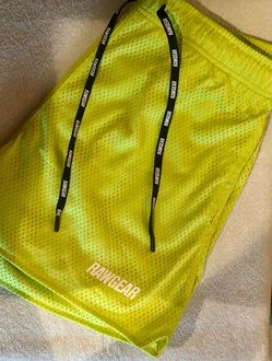 NEW Men’s Rawgear Mesh Athletic Shorts Yellow Size M