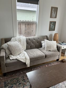 Gray Microfiber Sofa And Loveseat Set