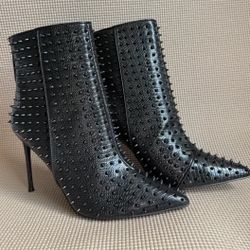 Steve Madden Black Spiked High Heel Booties Women's Fashion Stylish