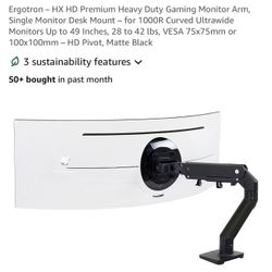 EgoTron HD HX Monitor Arm for heavy ultrawide monitors