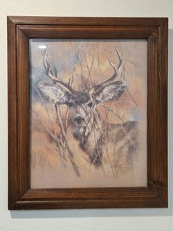 Vintage Lithograph Print "The Silent Buck"