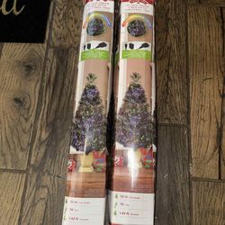 (2) 32 inch lateen fiber optic Christmas trees