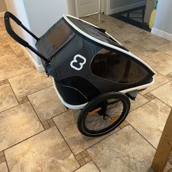 Hamax Outback Two Seat Reclining Multi-Sport Child Bike Trailer + Stroller 