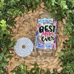 Best Mom Ever 16oz Libby Glass Cup 
