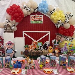 Red Farm House Backdrop 