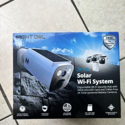 Night Owl 8-Channel 2K 64GB Hub Recorder Security System with 3-Battery Solar Powered Spotlight Camera