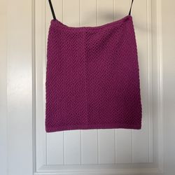 Hot Pink Chunky Knit Bandeau Top – Festival Party Clubwear Small 💖✨