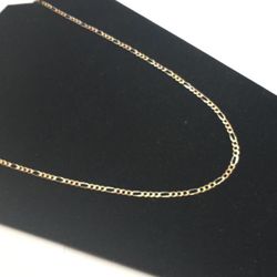 24" Gold Figaro Chain 14K Tri-color Gold 8.5g