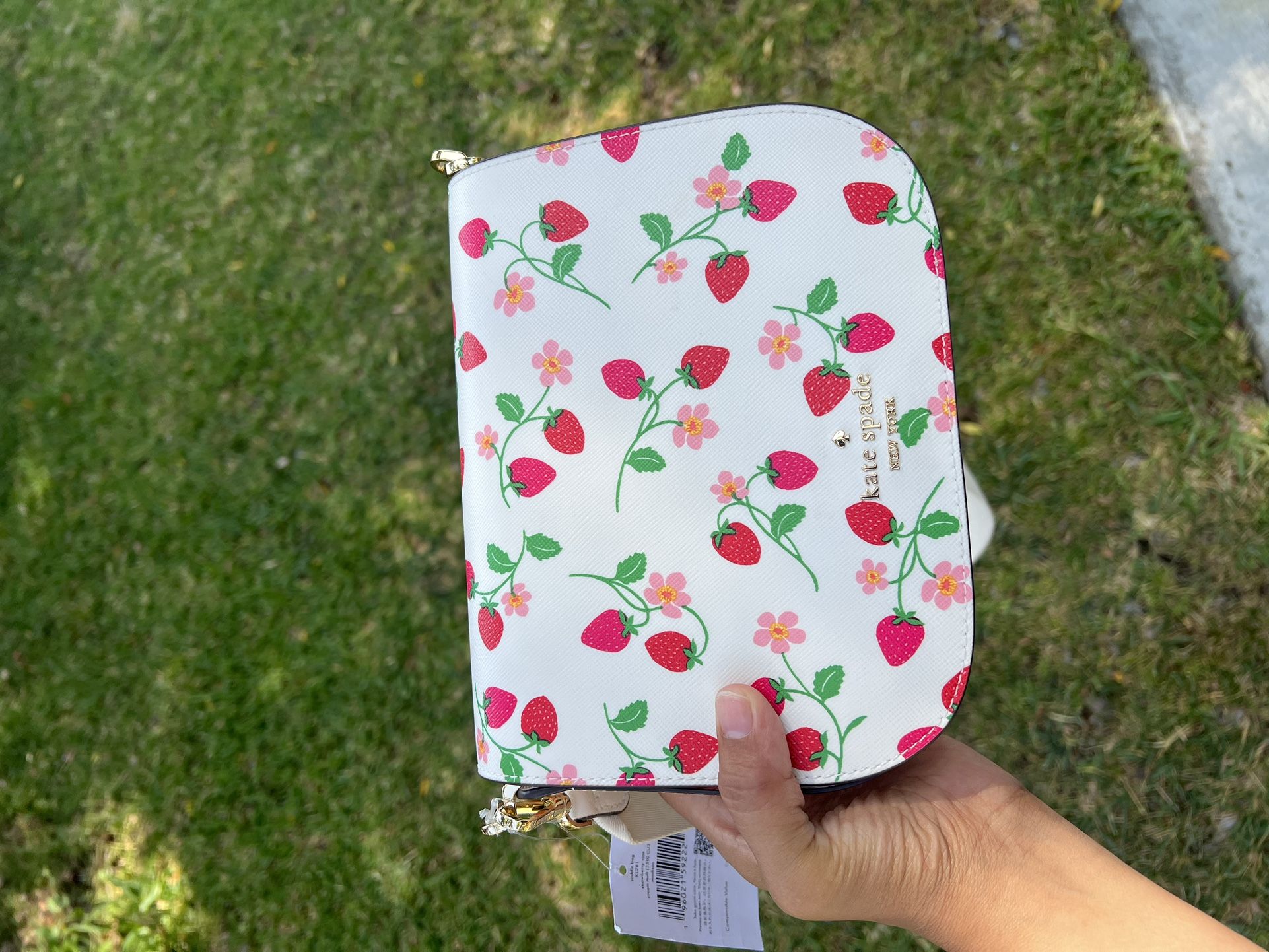 Kate Spade Strawberry Madison Wine Saddle Bag