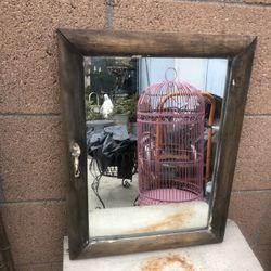 Beautiful Antique Mirrored Door off an Old Early 1900s Medicine Cabinet: