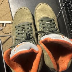 olive green jordan 5s