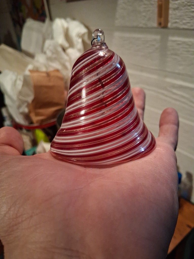 Murano Glass Peppermint Xmas Decoration