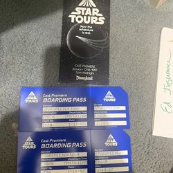 Disneyland Star Tours CastPremiere Boarding Pass
