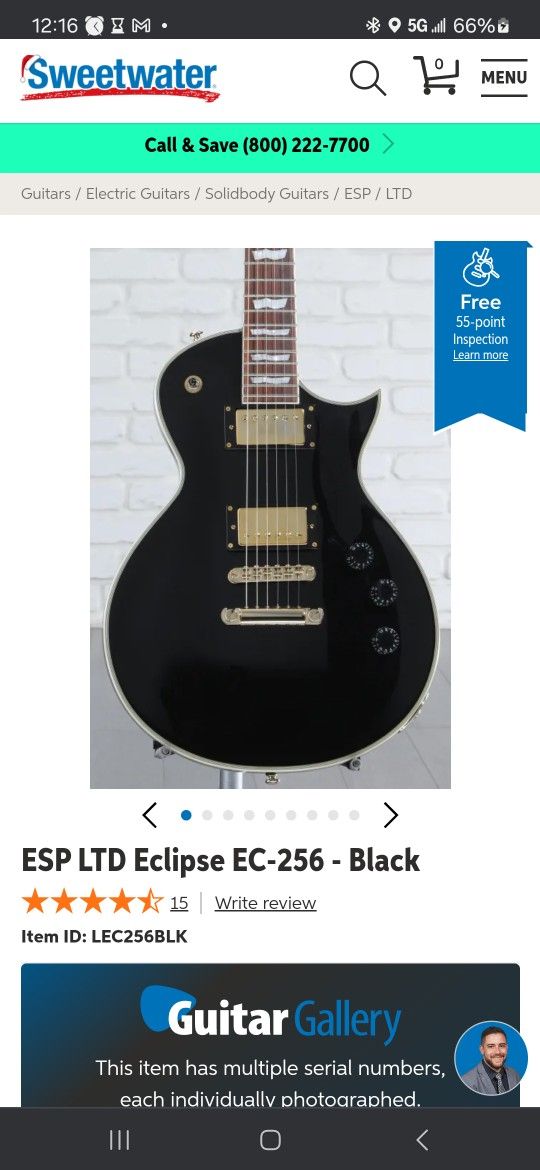 ESP LTD 256 Electric Guitar With Soft Case And Small Marshall Half Stuck Amp Set.