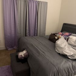 King Size Bed With Mattress And 65 Inch Smart Tv With Swivel Wall Mount 