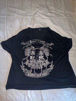 SHEIN Black Skeleton Graphic T-Shirt. Size L
