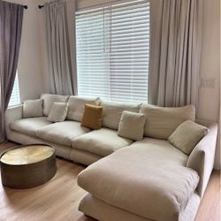 L-Shaped Sectional Couch - Duck Feather Filled - Washable Covers